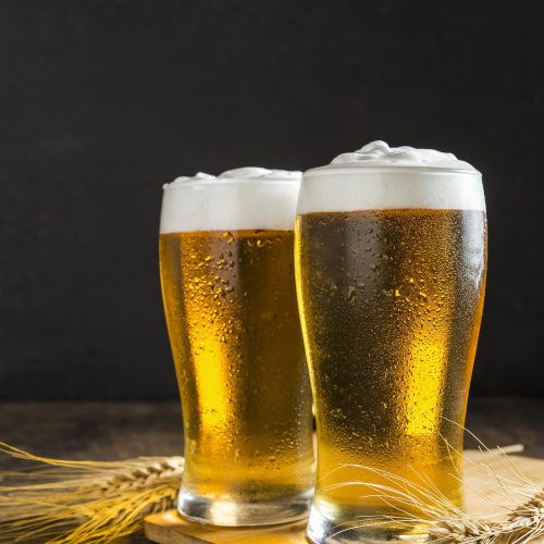 front-view-glasses-beer-with-wheat
